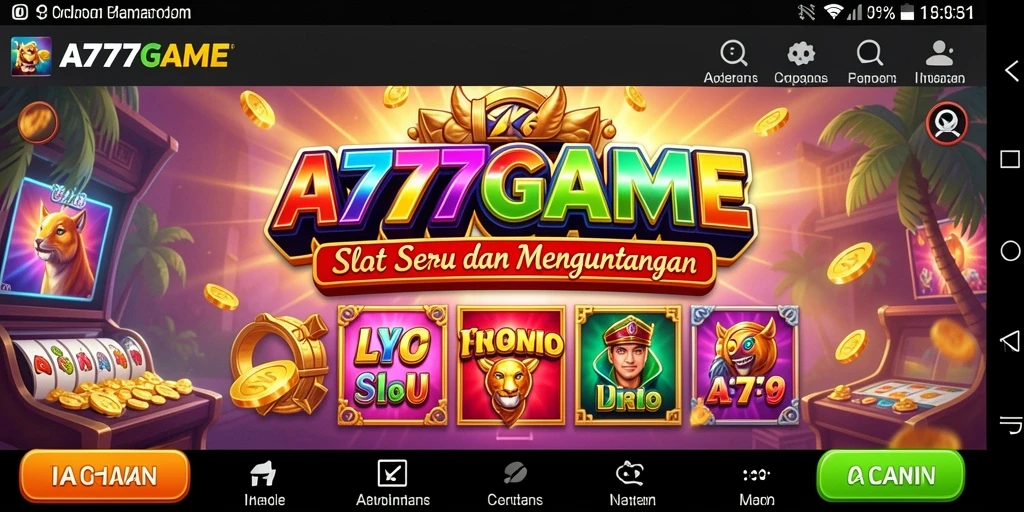 Screenshot A777GAME menunjukkan pengalaman gameplay slot yang mengasyikkan.