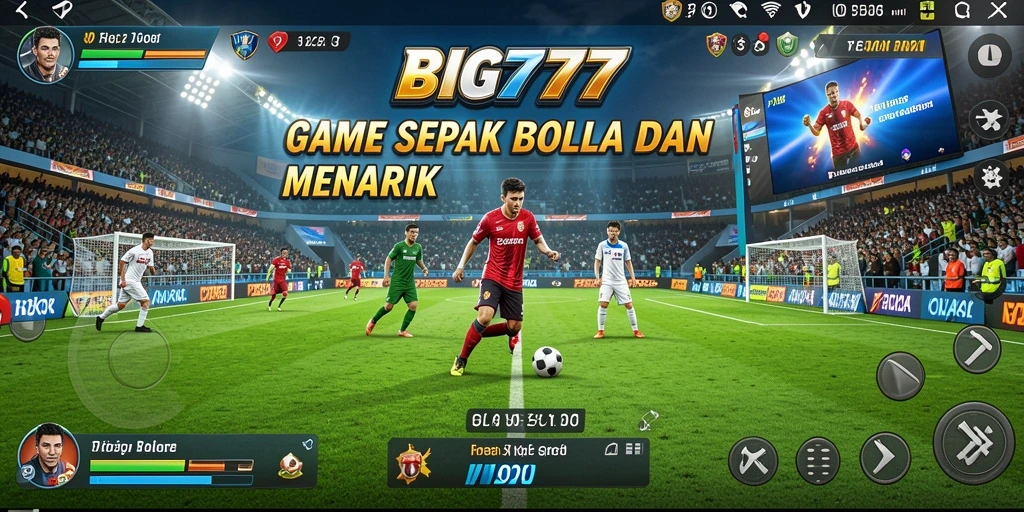 Tampilan gameplay BIG777 yang mendebarkan dalam aksi sepak bola.
