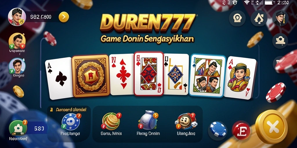 Screenshot DUREN777 menampilkan gameplay menarik dari permainan Domino.