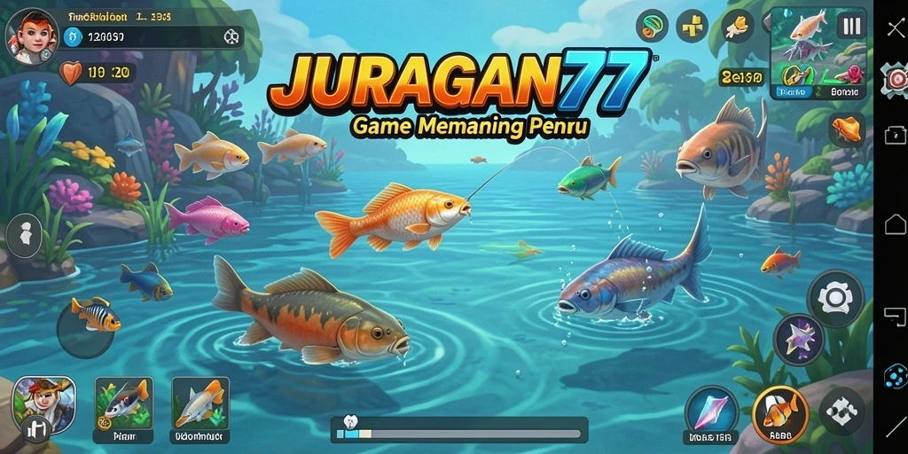 Tampilan gameplay seru JURAGAN77 dengan aksi memancing yang mendebarkan.