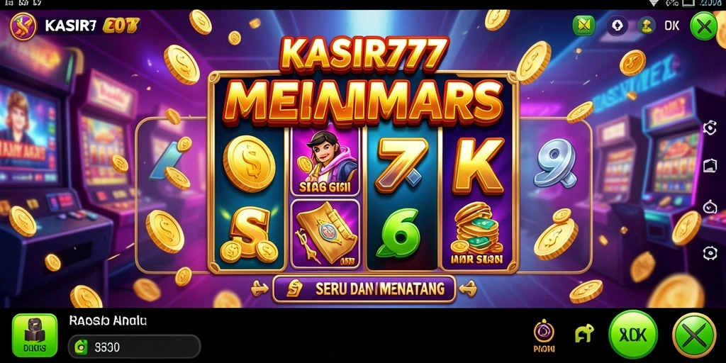 Screenshot gameplay KASIR777 menampilkan mesin slot yang penuh warna.