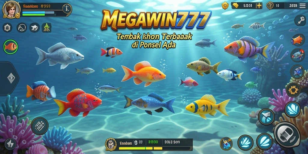 Tampilan gameplay seru di MEGAWIN777 saat berburu ikan.