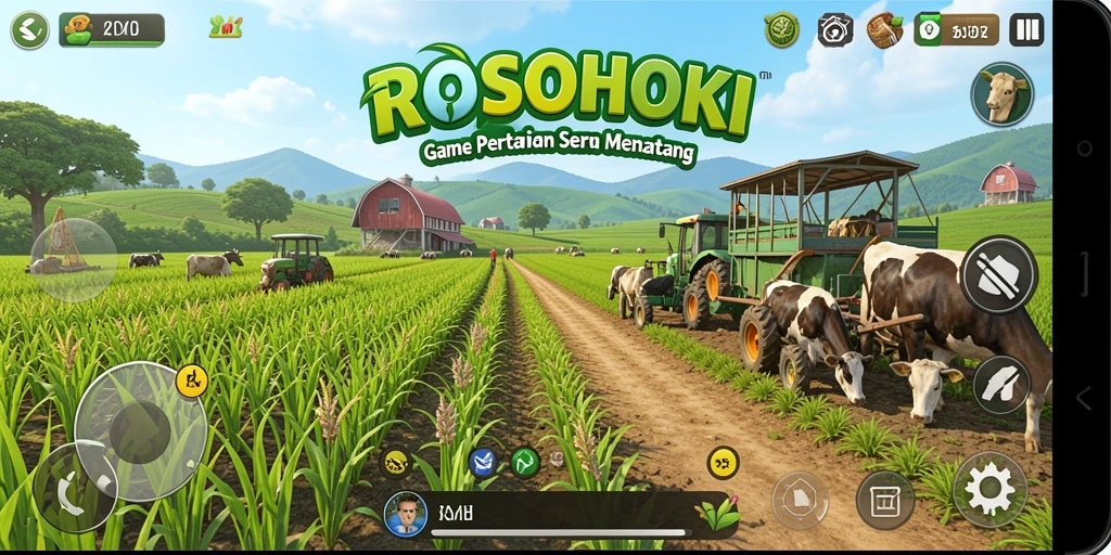 Tangkapan layar menunjukkan gameplay seru dalam pertanian di ROSOHOKI.